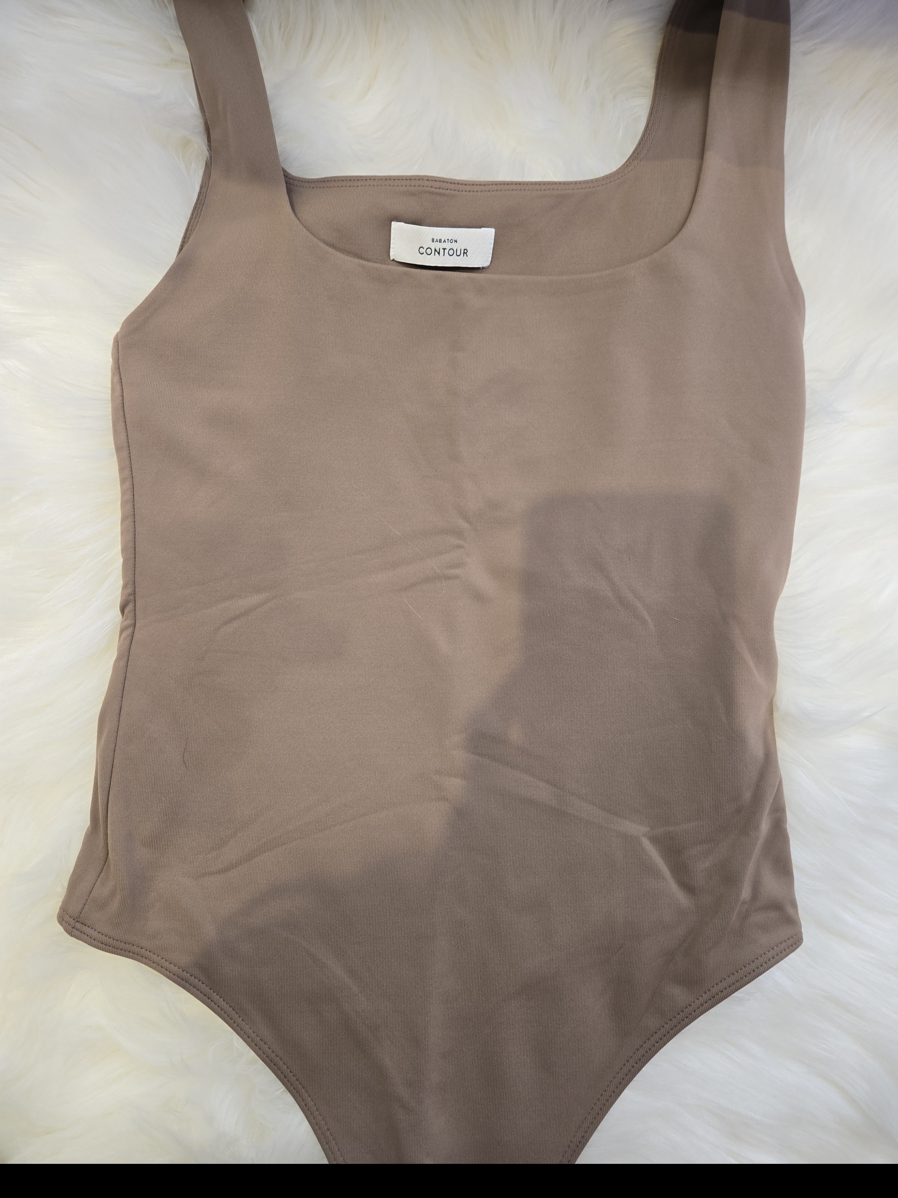 Babaton Contour Square-Neck Bodysuit In Taupe